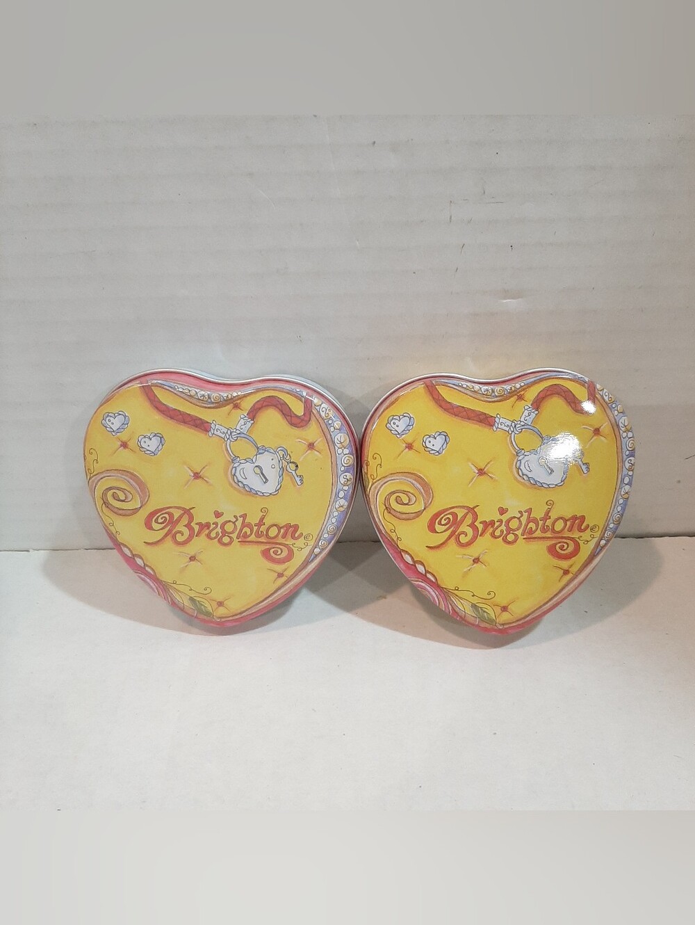 Lot of 2 Brighton heart tin containers